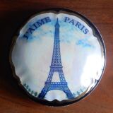 Boite à bijoux J'aime Paris motif Tour Eiffel en porcelaine des années 90