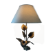 Vintage lamp in travertine and bronze 70s