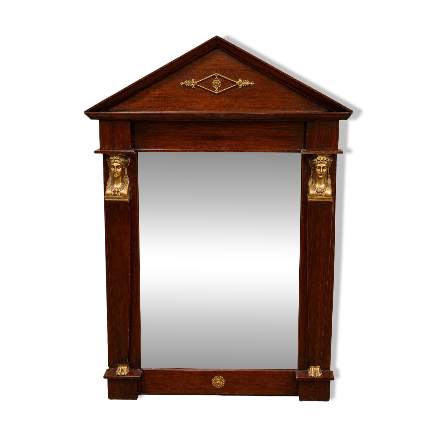 Empire mirror with triangular pediment, 19th century