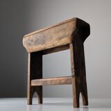 Wabi Sabi pine wood cowboy style stool, 1970s