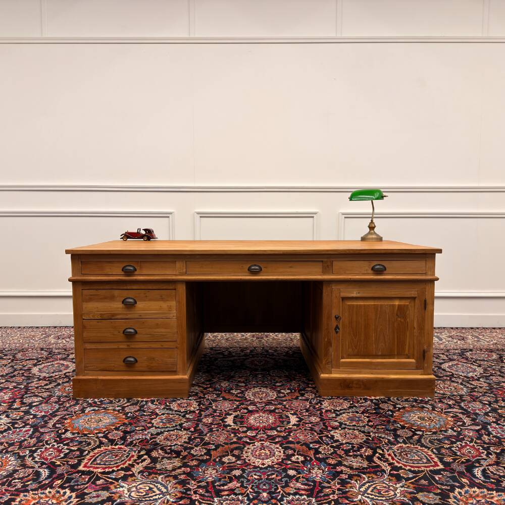 Large classic English desk with back panel
