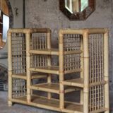 Spectacular vintage bamboo shelf
