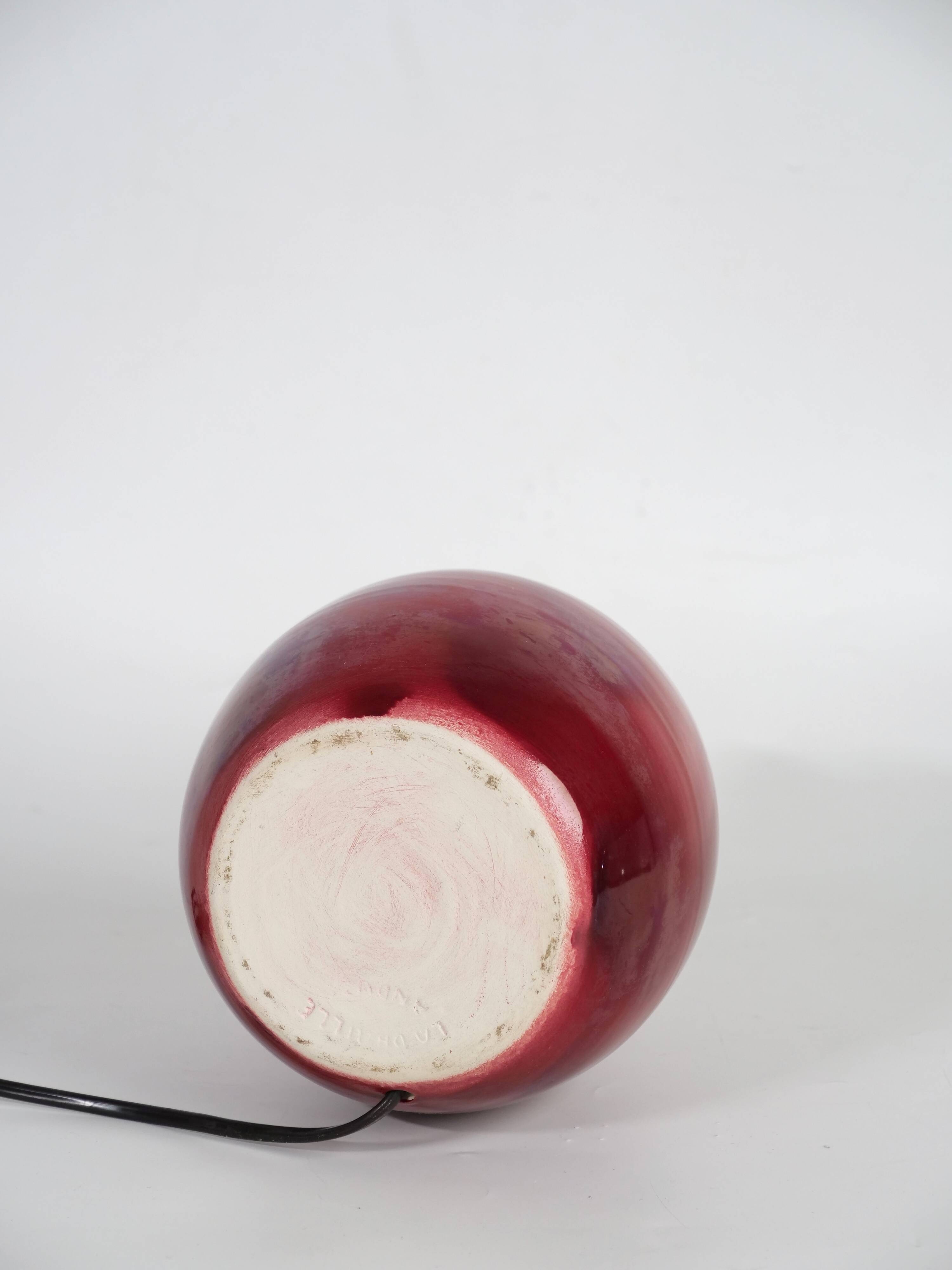 Ceramic lamp foot ox blood