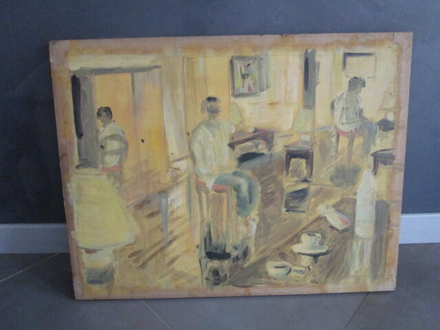 Oil painting on canvas "the bistro"