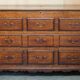 Georgian oak commode with a folding top, English, 18th century.