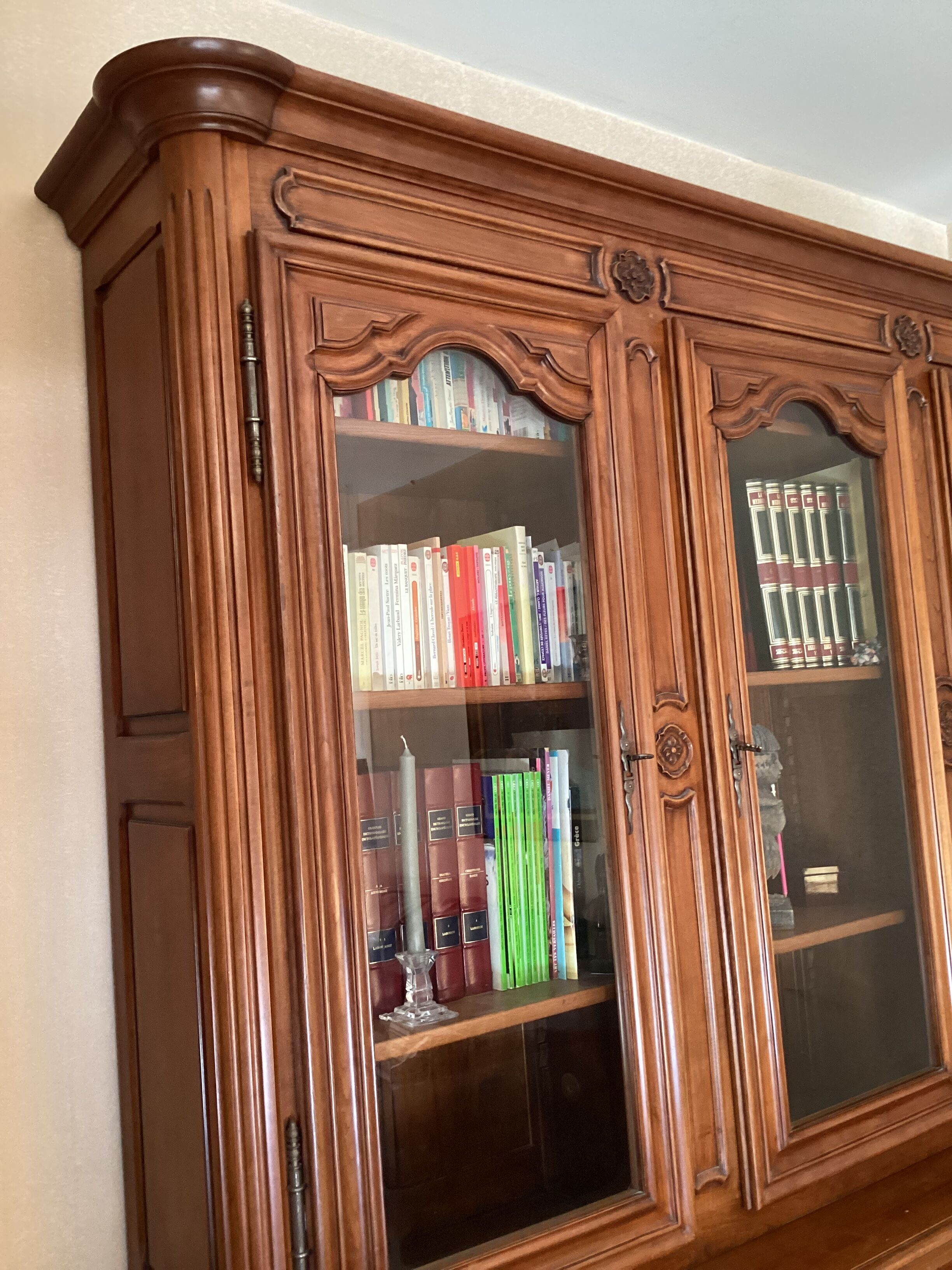 Cherry bookcase stamped Louis Tricoire