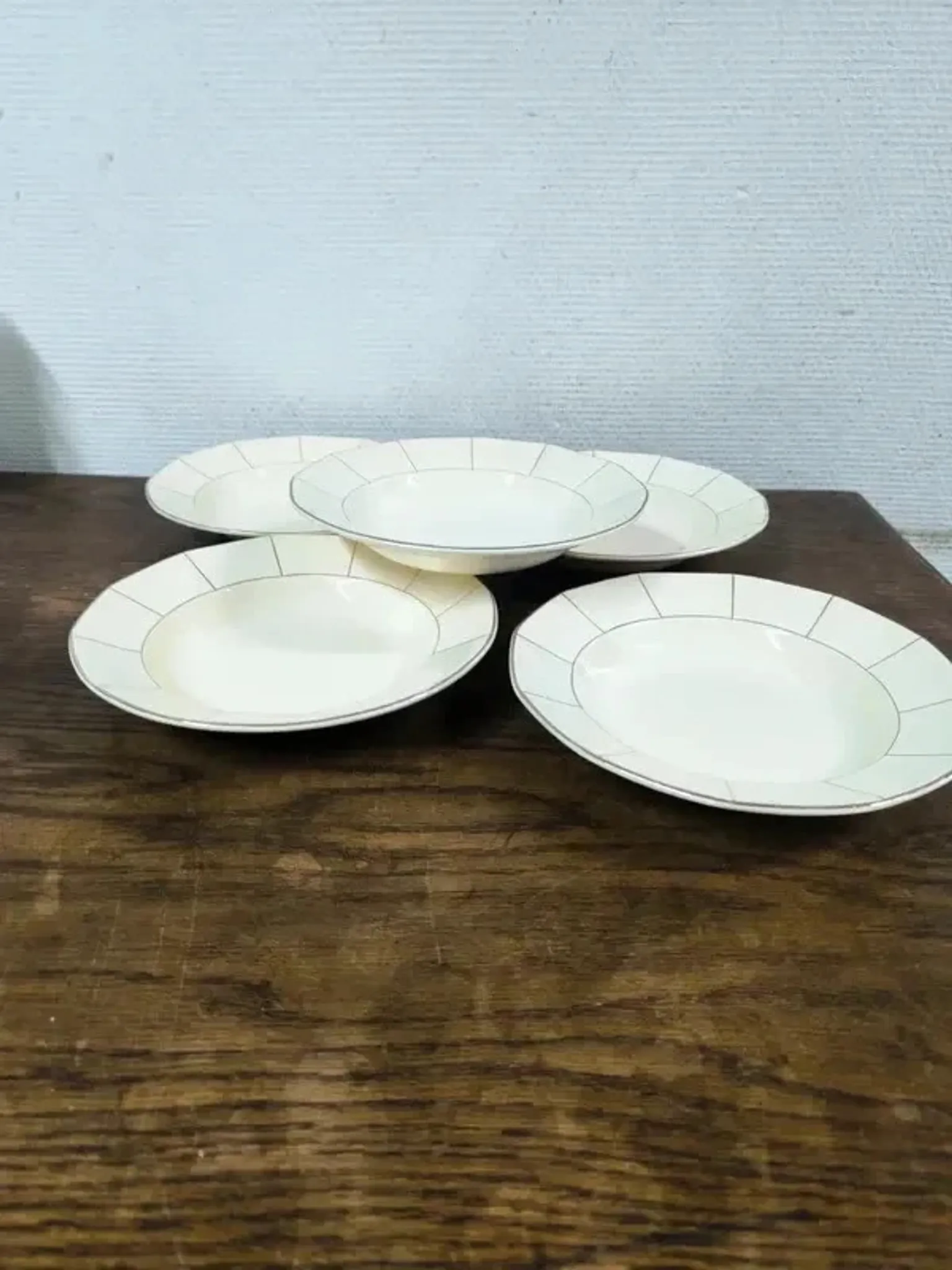 Set of 5 vintage Sarreguemines deep plates (Decor 5094) - Ø 23 cm