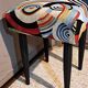 Tabouret bois restauration tapissière XX meuble d'appoint