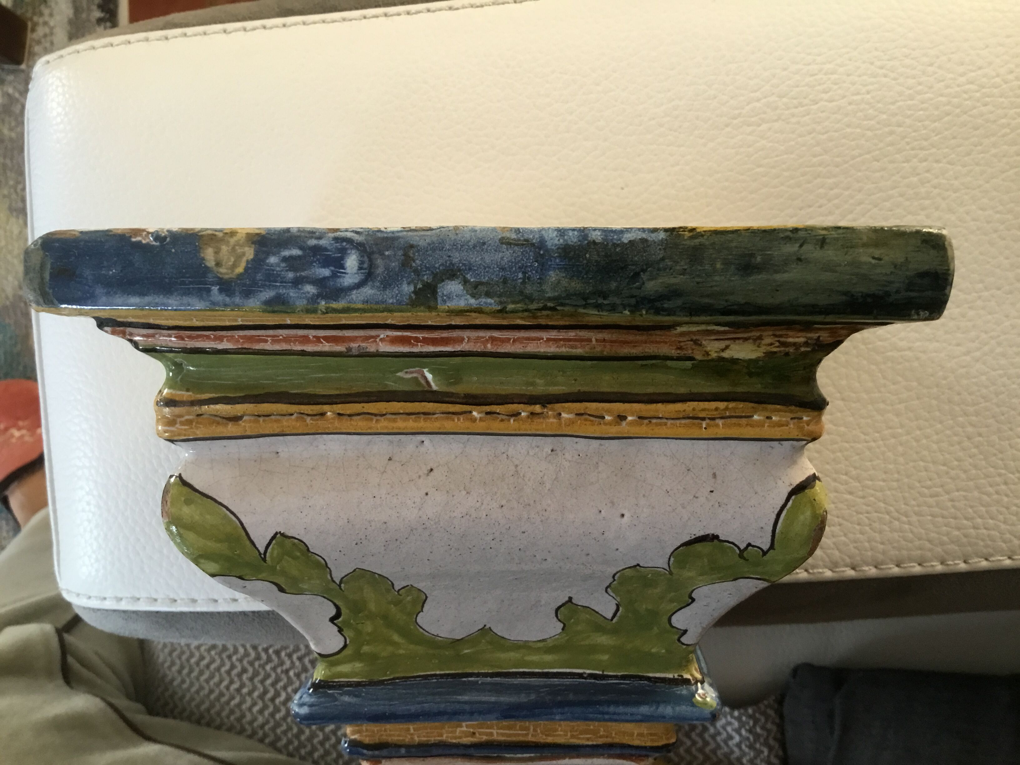 Rustic ceramic wall console