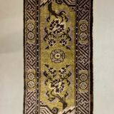 Antique Chinese Pao Tao Rug 145x68 cm, Wool, Gold and Brown