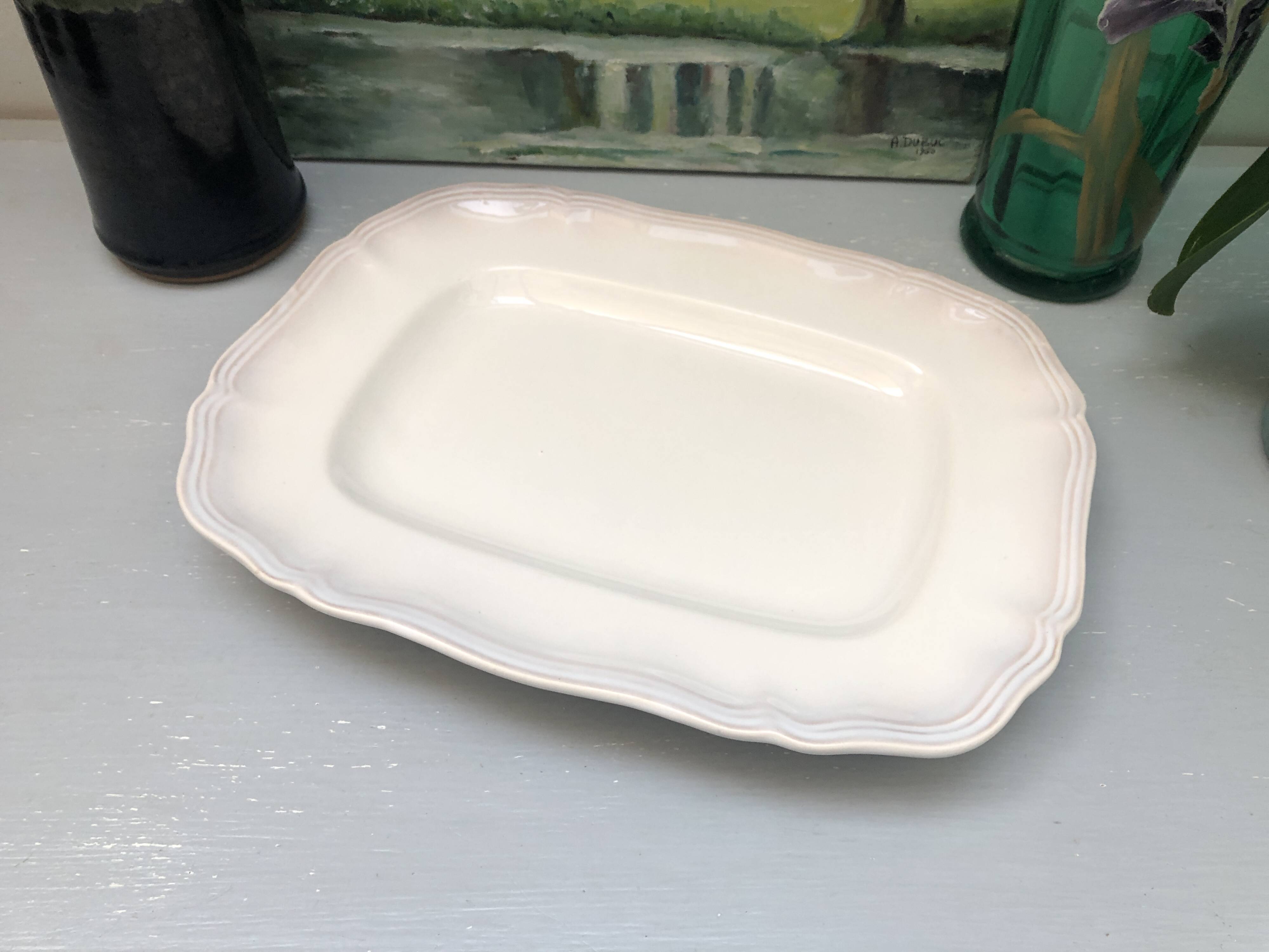 Rectangular dish with gadroons stamped Sarreguemines France, Chambord model