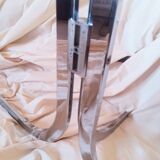 Vintage 1970s glass and chrome wall console