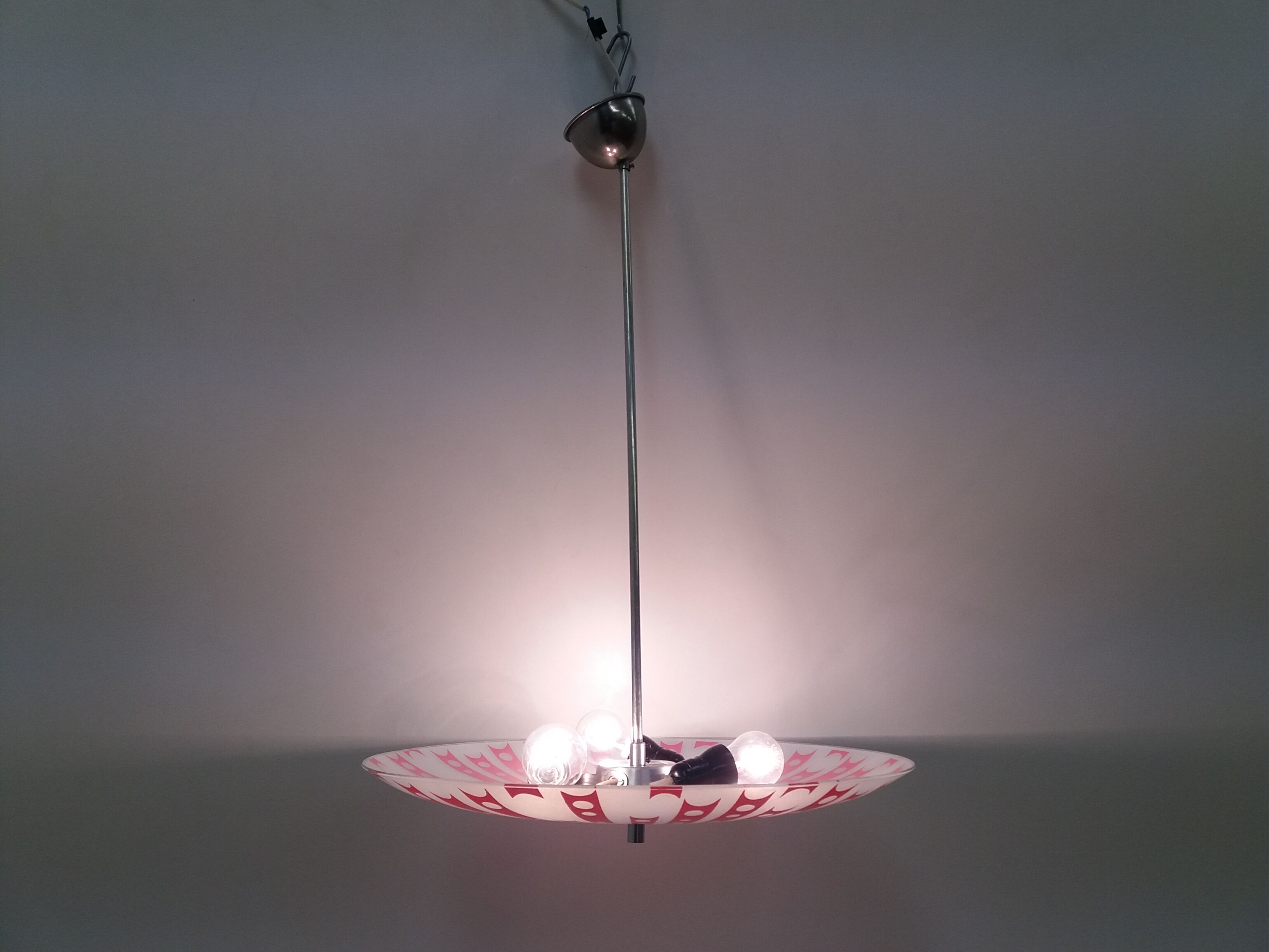 Mid-century design glass pendant/Napako, 1960's.