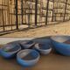 Set of 9 ceramics 60, 70'S, Jean Pierre Gasnier, Salad bowl and cups