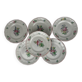 Set de 6 assiettes à dessert KG Luneville, france, 1950