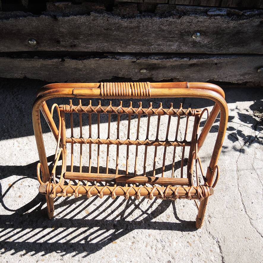 Ancien porte-revues en bambou
