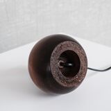 Turned wooden mid-century french table lamp