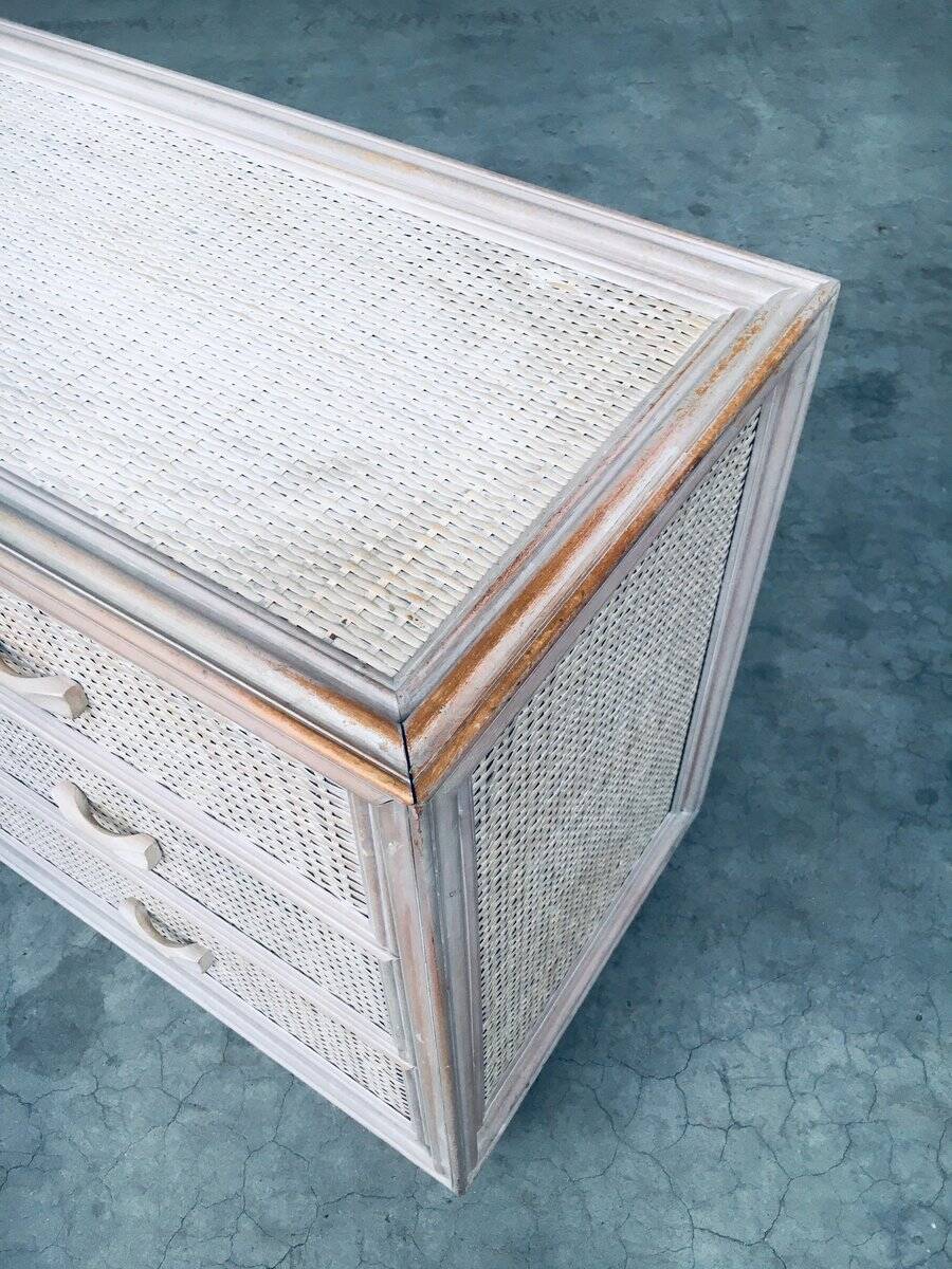 Washed Rattan Chest of Drawers, 1980s