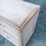 Washed Rattan Chest of Drawers, 1980s