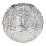 Cut crystal ball vase