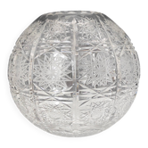 Cut crystal ball vase