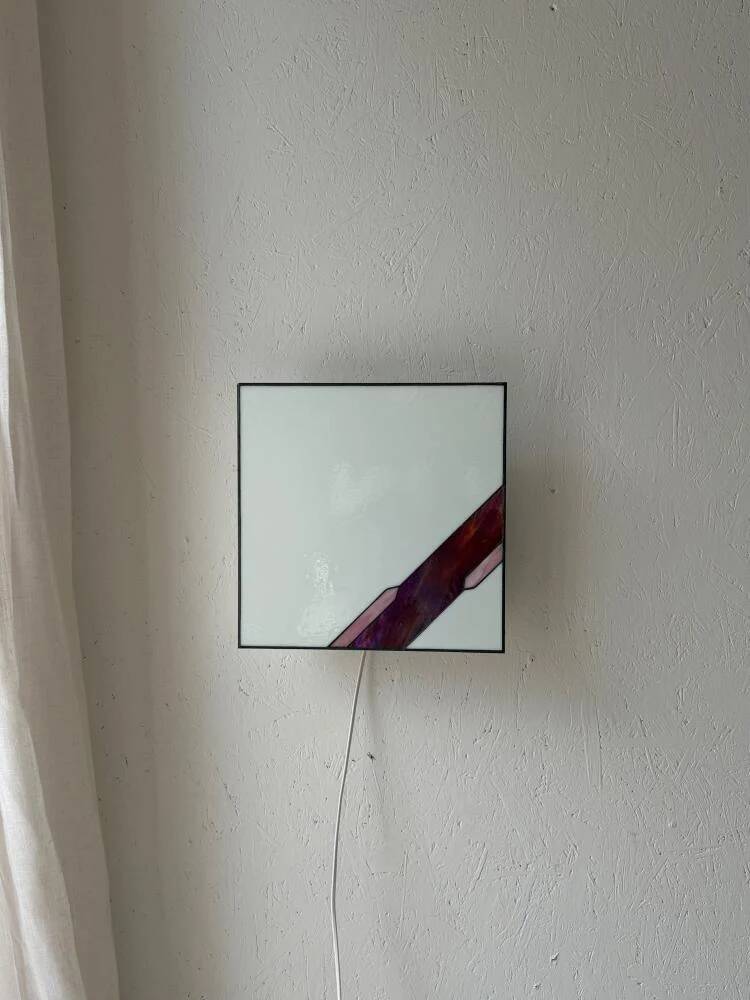 Architectural stained glass wall lamp with textured glass