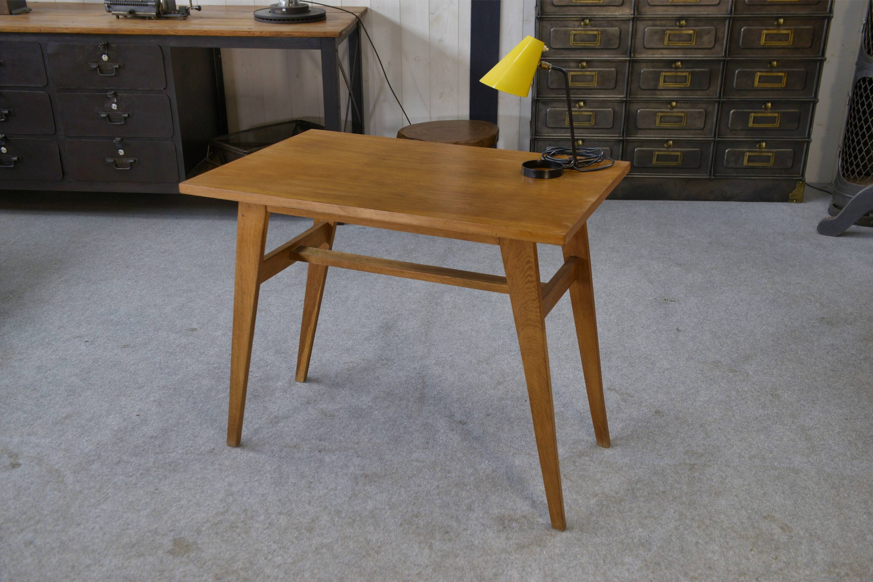 Oak side table with compass legs, 1960s