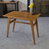 Oak side table with compass legs, 1960s