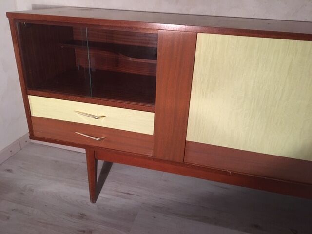 A large scandinavian style vintage wood formica deco 60/70s