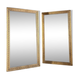Paire De Miroirs Du Début Du XIXe En Bois Doré De Style Louis XVI
