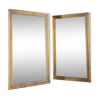 Pair of Early 19th Century Louis XVI Style Gilded Wood Mirrors