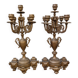 Paire de bougeoirs candélabres