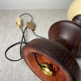 Wooden and ostrich egg lamp base