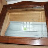 Miroir ancien biseauté cadre bois