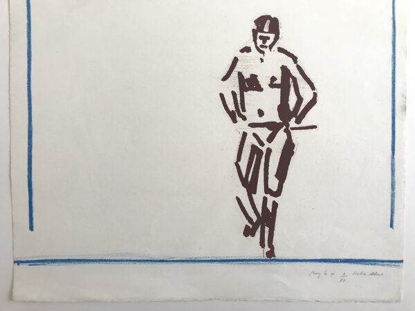 Pierre buraglio, station debout, 1996. lithographie signée au crayon
