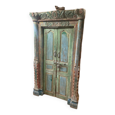 Ancienne porte indienne piece et patine d''origine