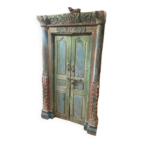 Ancienne porte indienne piece et patine d''origine