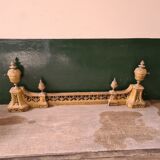 Gilded bronze fireplace hearth bar