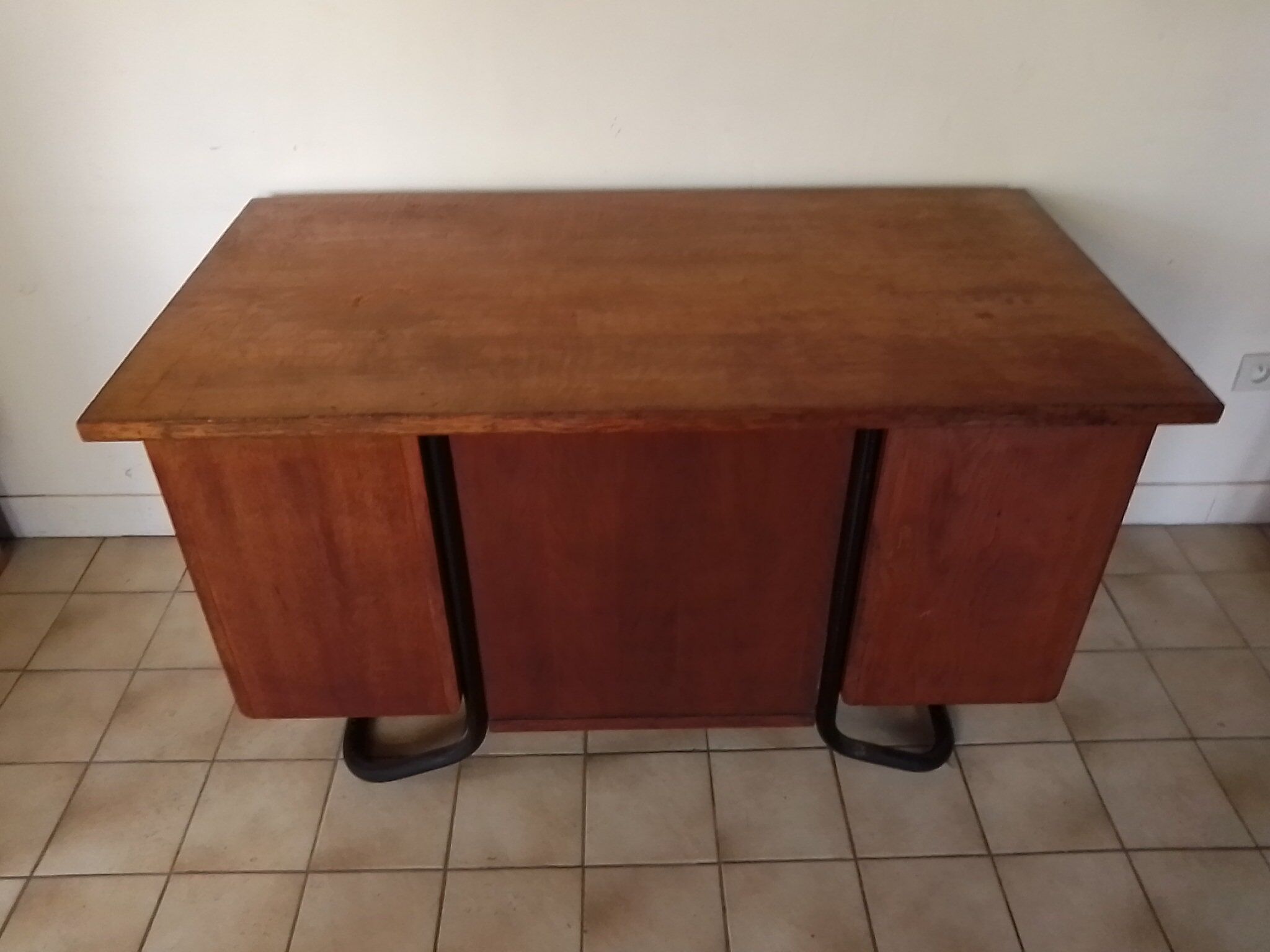 Vintage metal wooden desk and frame