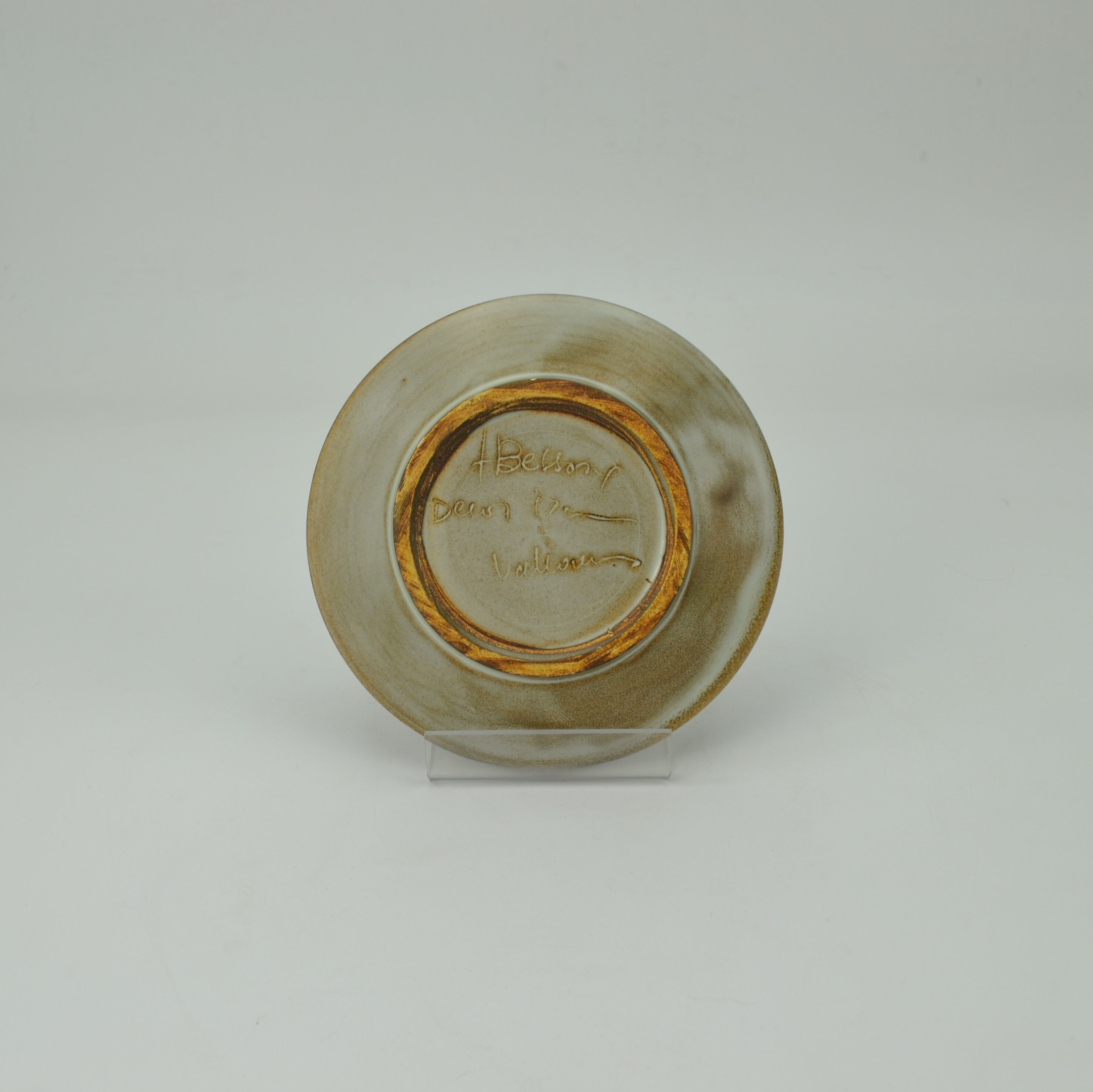 Ceramic coffee set with champlevé décor by Huguette Bessone