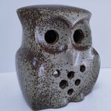 vintage pyrite stone owl candlestick