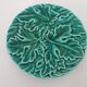Set of 12 Green Majolica Leaf Plates Sarreguemines Digoin 1930
