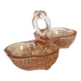 Pink molded double glass salt shaker