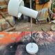 60s White Metal Lamp
