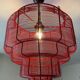 Vintage metal cage chandelier from the 80s