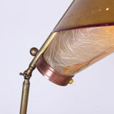 Italian floor lamp in brass was conical adjustable in inclination and height 1950