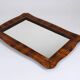 Square Biedermeier Carved & Scalloped Walnut Wall Mirror, Vienna, ca. 1850