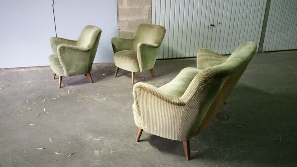 Canapé sofa design organique ARC Rein  années 50-60