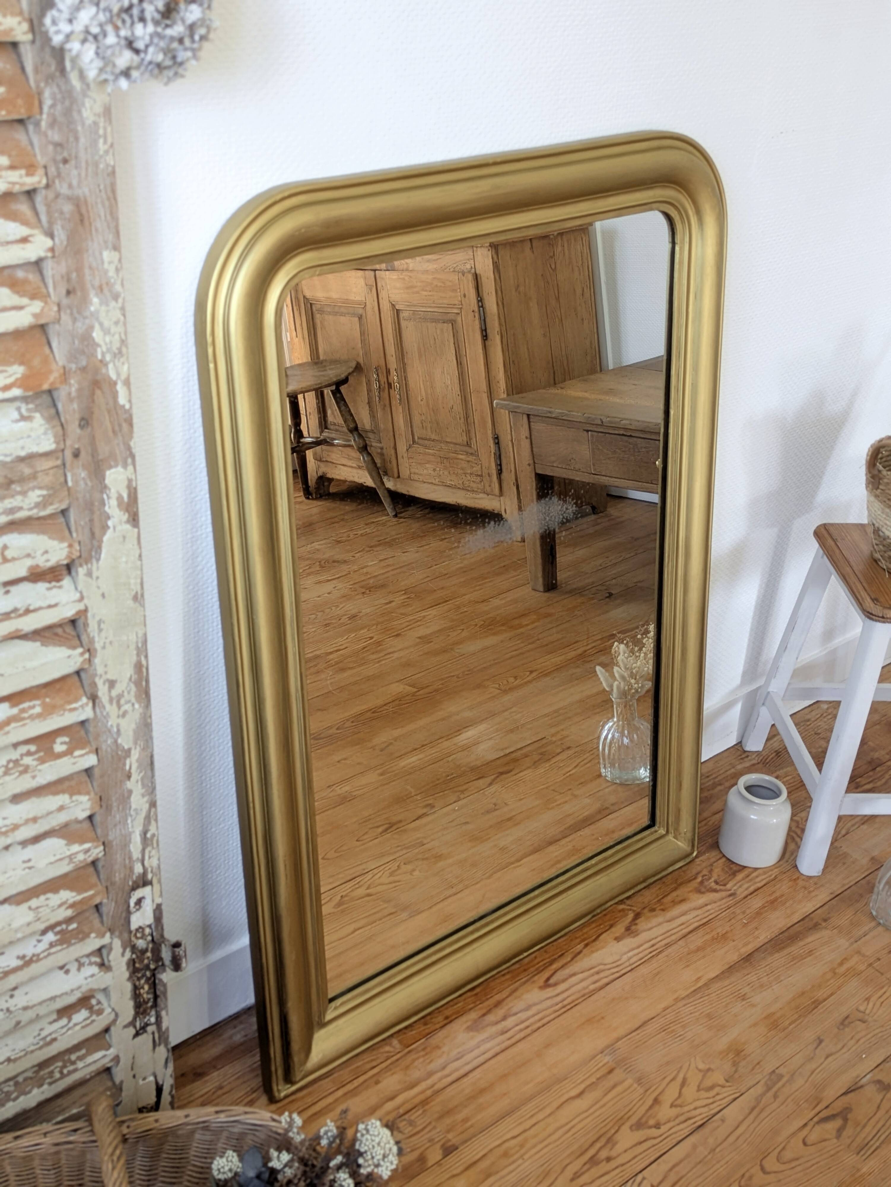 Antique Louis Philippe mirror from the 19th century, restored.