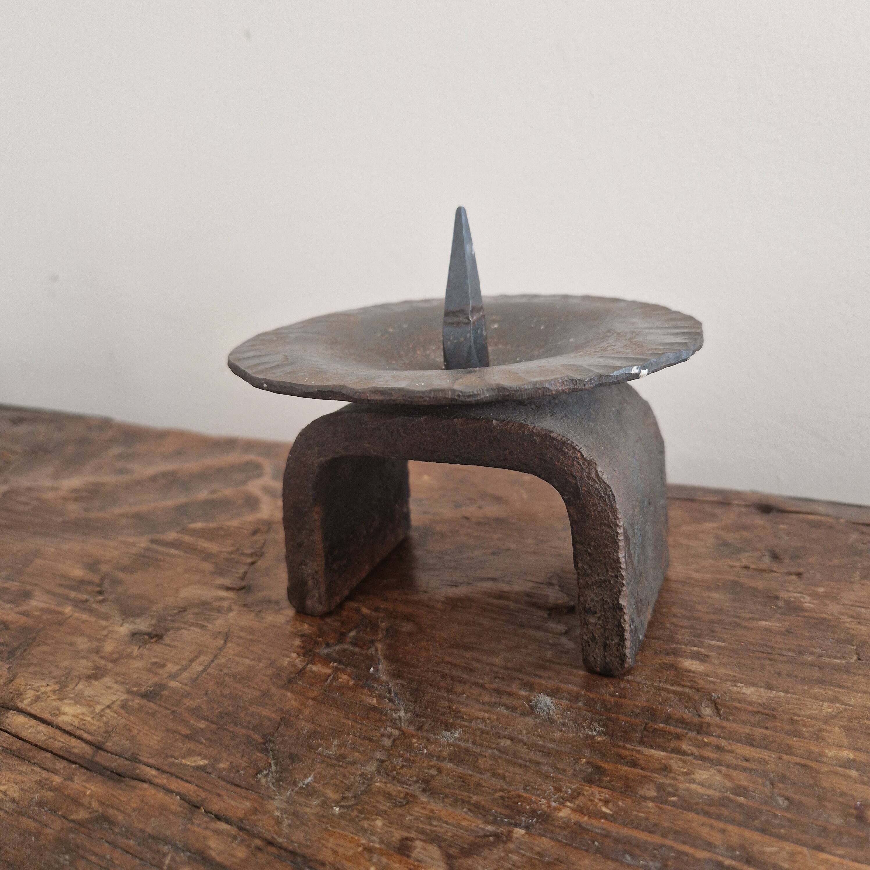 Brutalist cast iron candlestick / candle holder from the '60s.